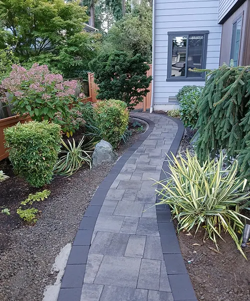 Custom Curved Paver Walkway Installation in Bellevue 